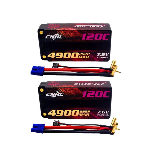 2PCS CNHL 2S 7.6V Lipo Battery for FPV Drone - 4000mAh 4900mAh 5200mAh 120C HV Shorty Hard Case With EC3 Plug For RC Car Boat Airplane Truck