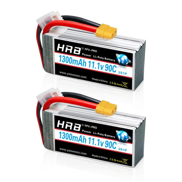 2PCS HRB 7.4V 11.1V 2S 3S Lipo Battery 1300mah 1500mah 1800mah 2200mah 2600mah 50C 60C 90C 100C XT60 T Plug RC Airplane FPV Car